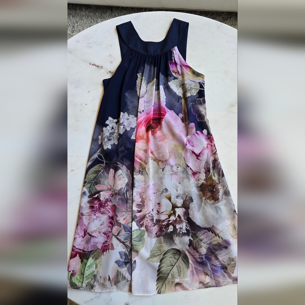 Ted Baker London floral navy dress Size 1 (EU) US4 + Size EU 4 (US10) - Picture 5 of 16
